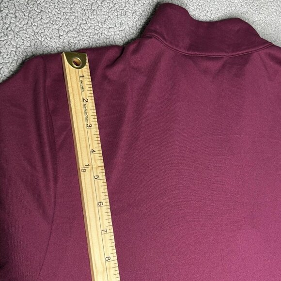 North Face Pullover Mens Large Maroon Elevation Quarter Zip Outdoor Shirt Hiking - Picture 13 of 14